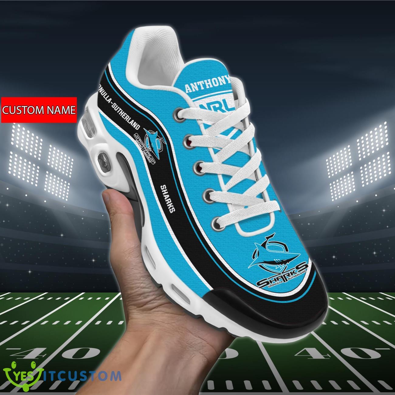 cronulla sutherland sharks air cushion sports shoes custom name for fans