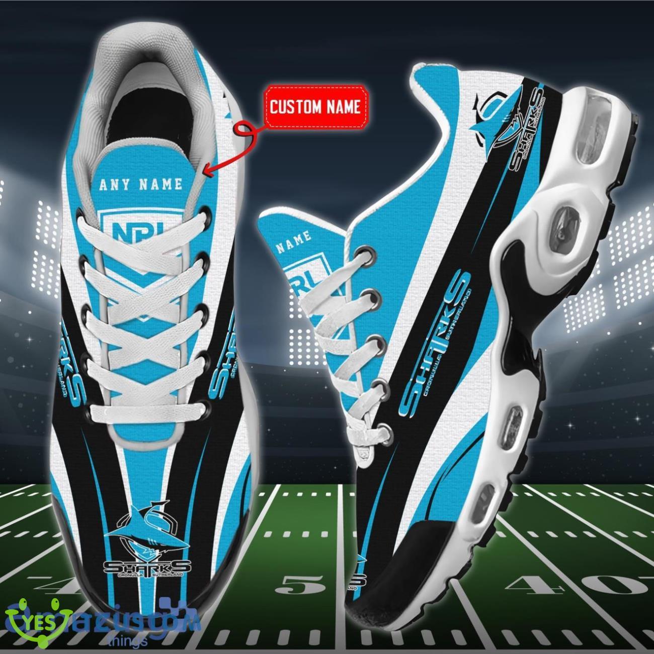 cronulla sutherland sharks premium air cushion sport shoes custom name for real fans