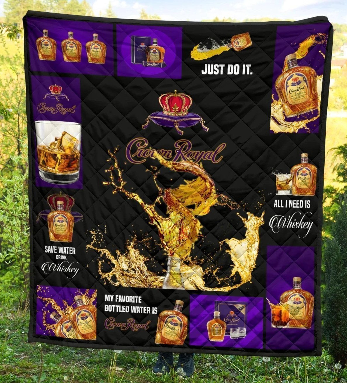 crown royal quilt blanket all i need is whisky gift idea kf1lc