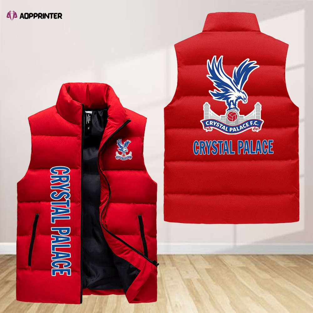 crystal palace f c sleeveless puffer jacket custom for fans spj0582