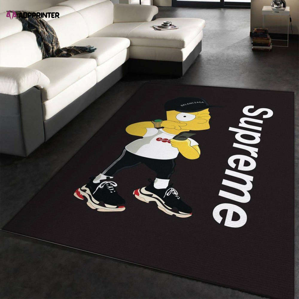 custom bart simpson rug living room floor decor fan gifts