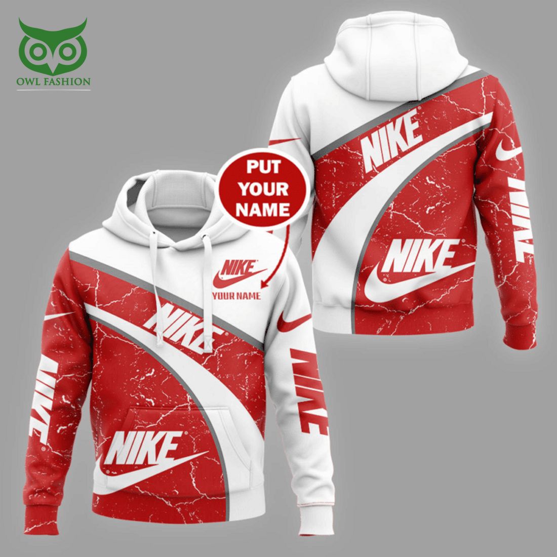 custom name nike white red scratches hoodie and pants 4 PS3jl