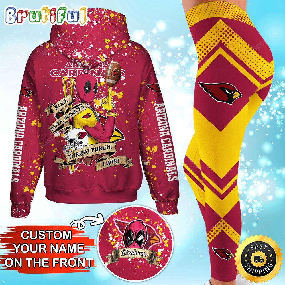 custom nfl arizona cardinals hoodie leggings rock paper scissors throat punch i win hoodie ufdxz