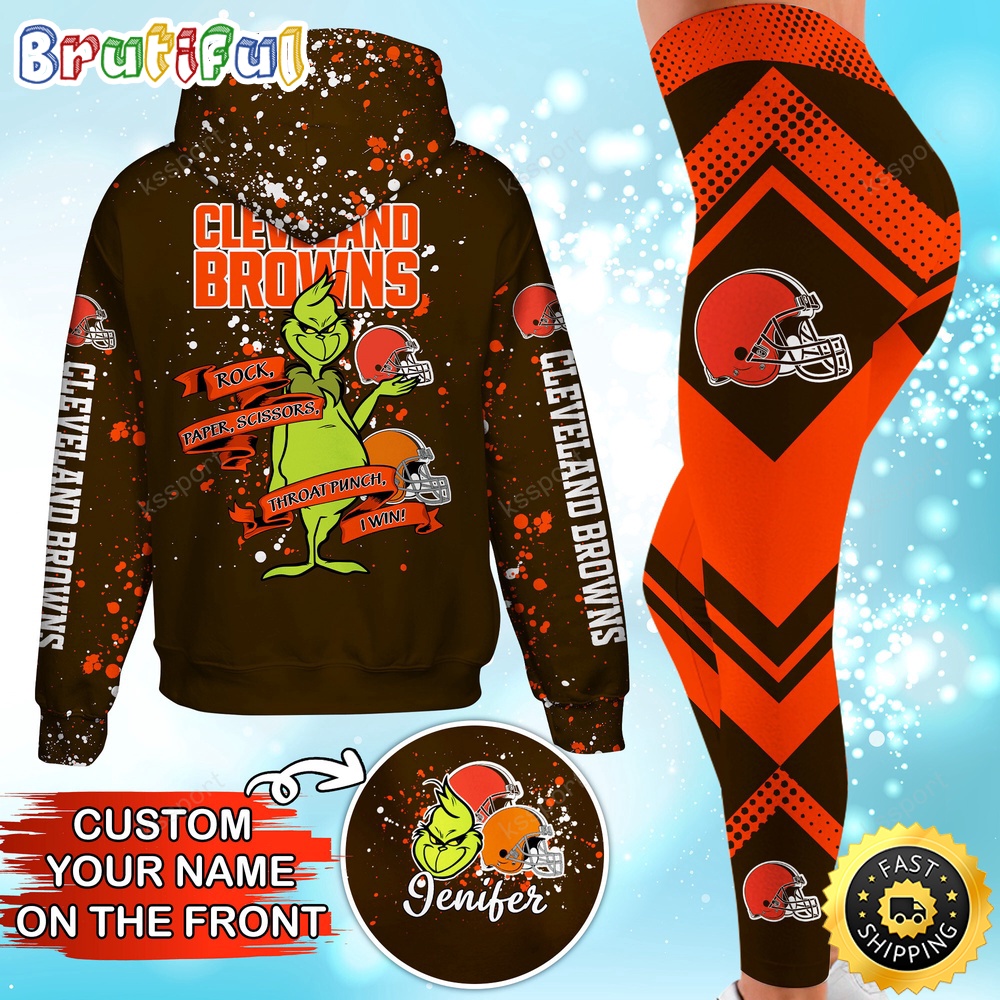 custom nfl cleveland browns hoodie leggings the grinch hoodie rock paper scissors throat punch i win n8zlk