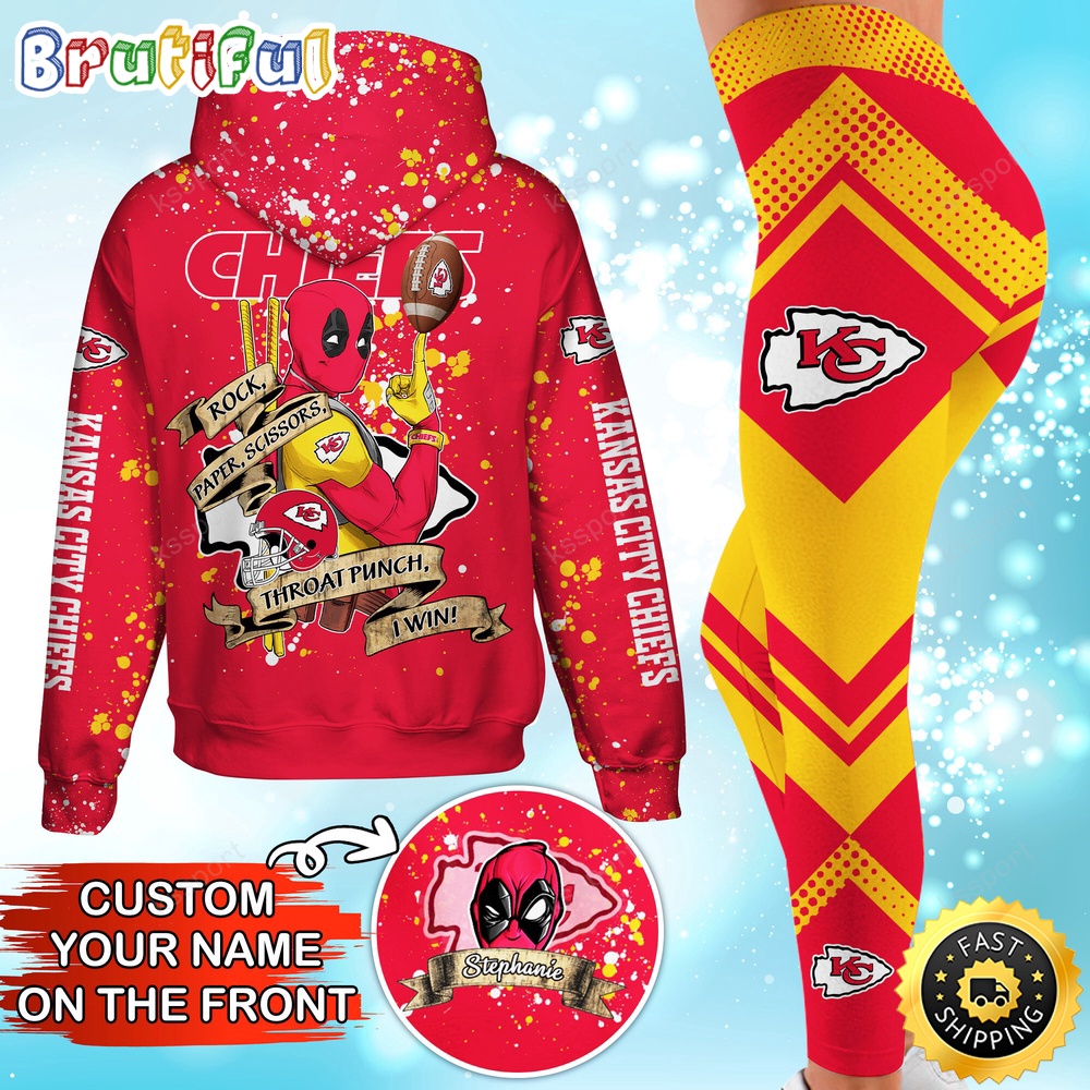 custom nfl kansas city chiefs hoodie leggings rock paper scissors throat punch i win hoodie 8nios