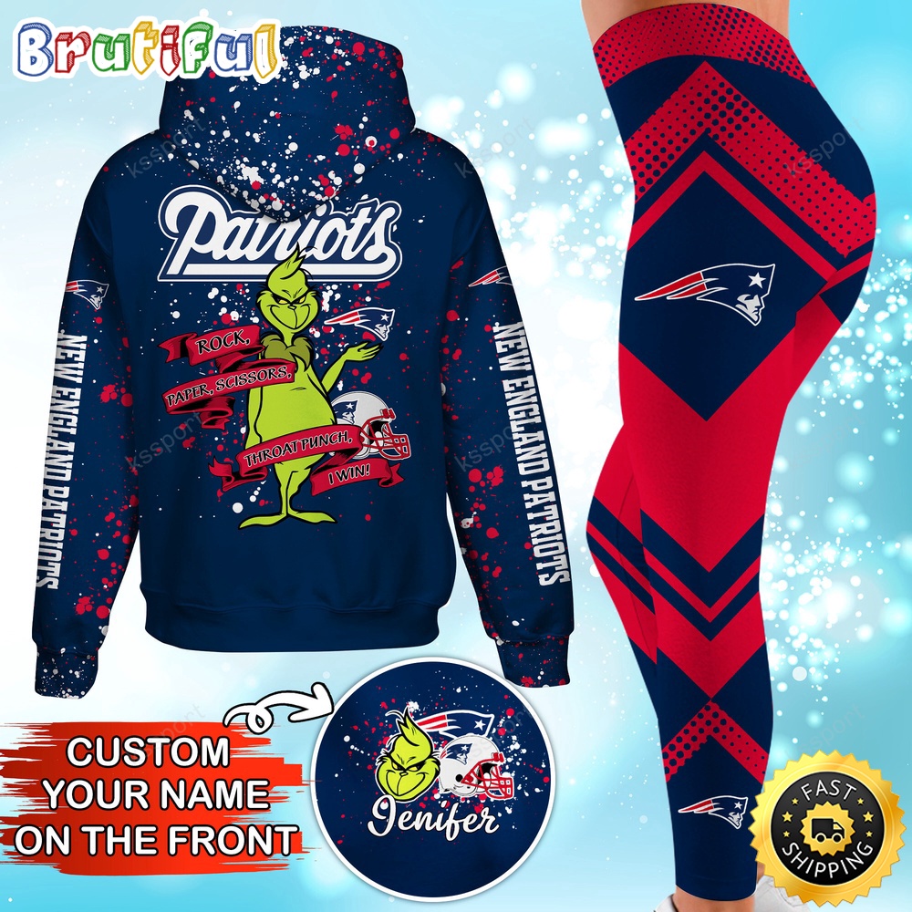 custom nfl new england patriots hoodie leggings the grinch hoodie rock paper scissors throat punch i win ta1py