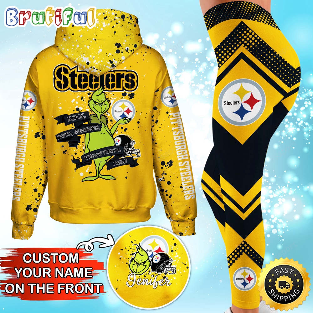 custom nfl pittsburgh steelers hoodie leggings the grinch hoodie rock paper scissors throat punch i win fwpxl