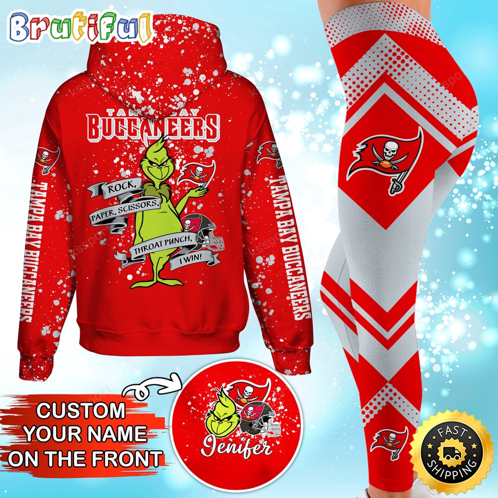 custom nfl tampa bay buccaneers hoodie leggings the grinch hoodie rock paper scissors throat punch i win nfkx9