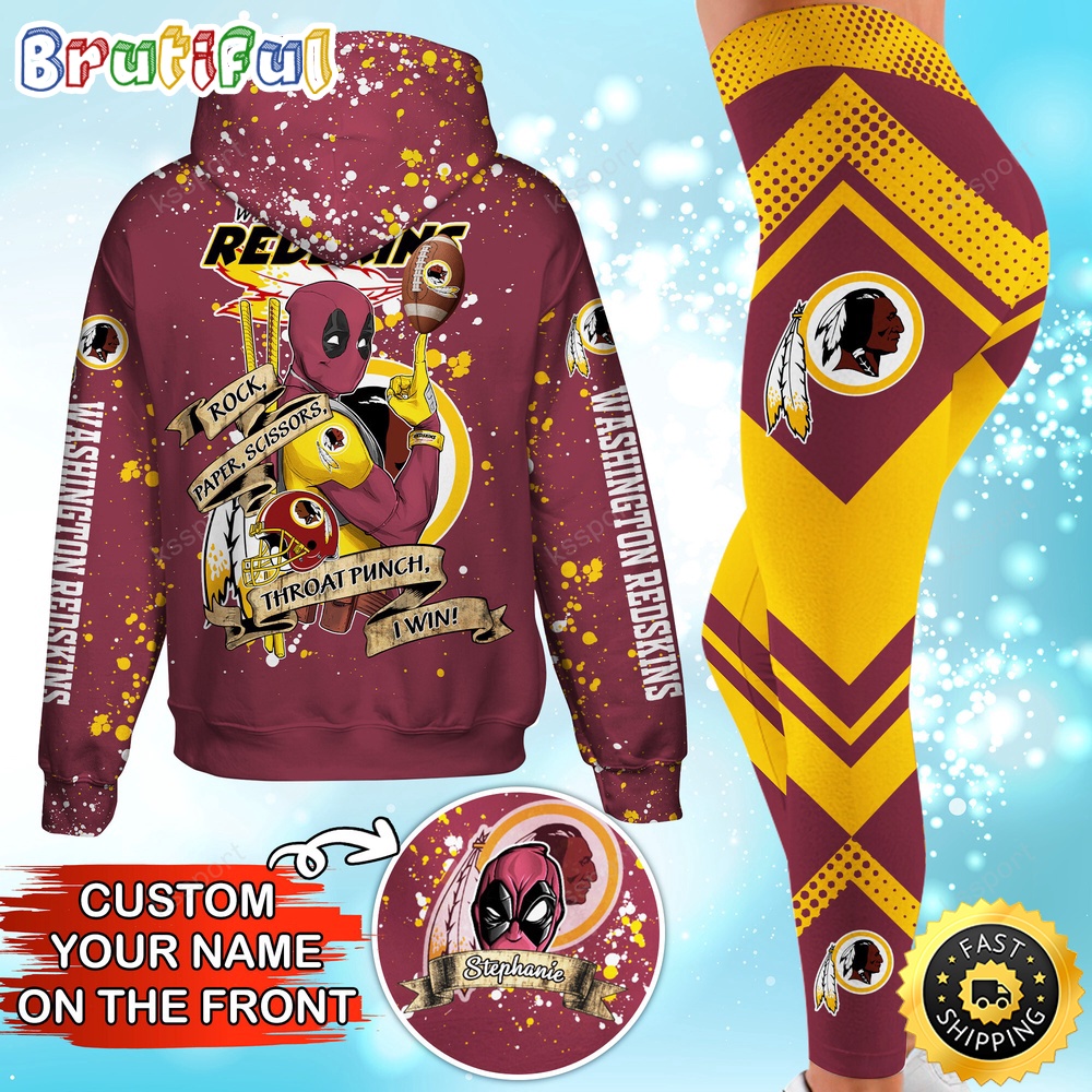 custom nfl washington commanders hoodie leggings rock paper scissors throat punch i win hoodie 42oa0