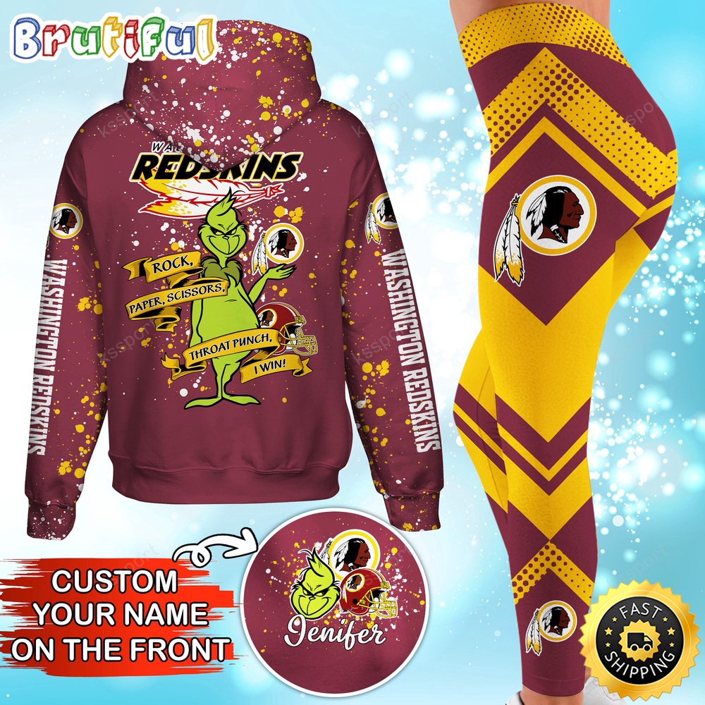 custom nfl washington commanders hoodie leggings the grinch hoodie rock paper scissors throat punch i win 0zb9r