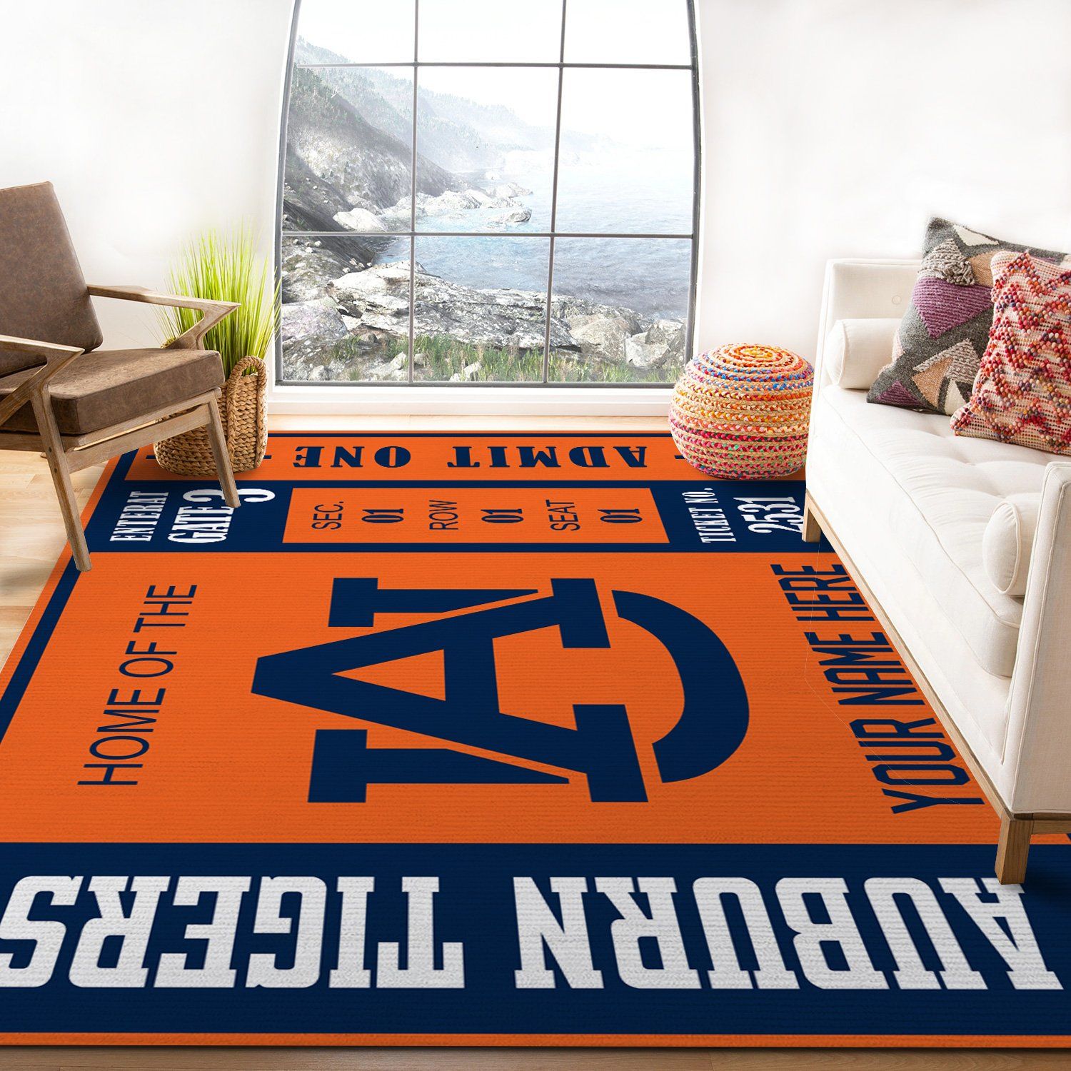 customizable auburn tigers rug custom size and printing 0