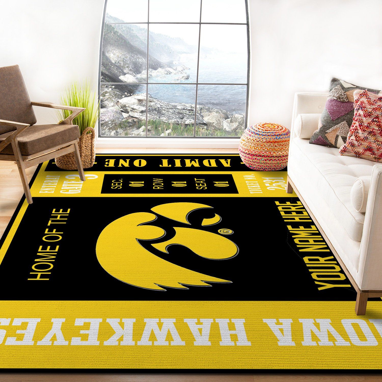 customizable iowa hawkeyes rug custom size and printing 0