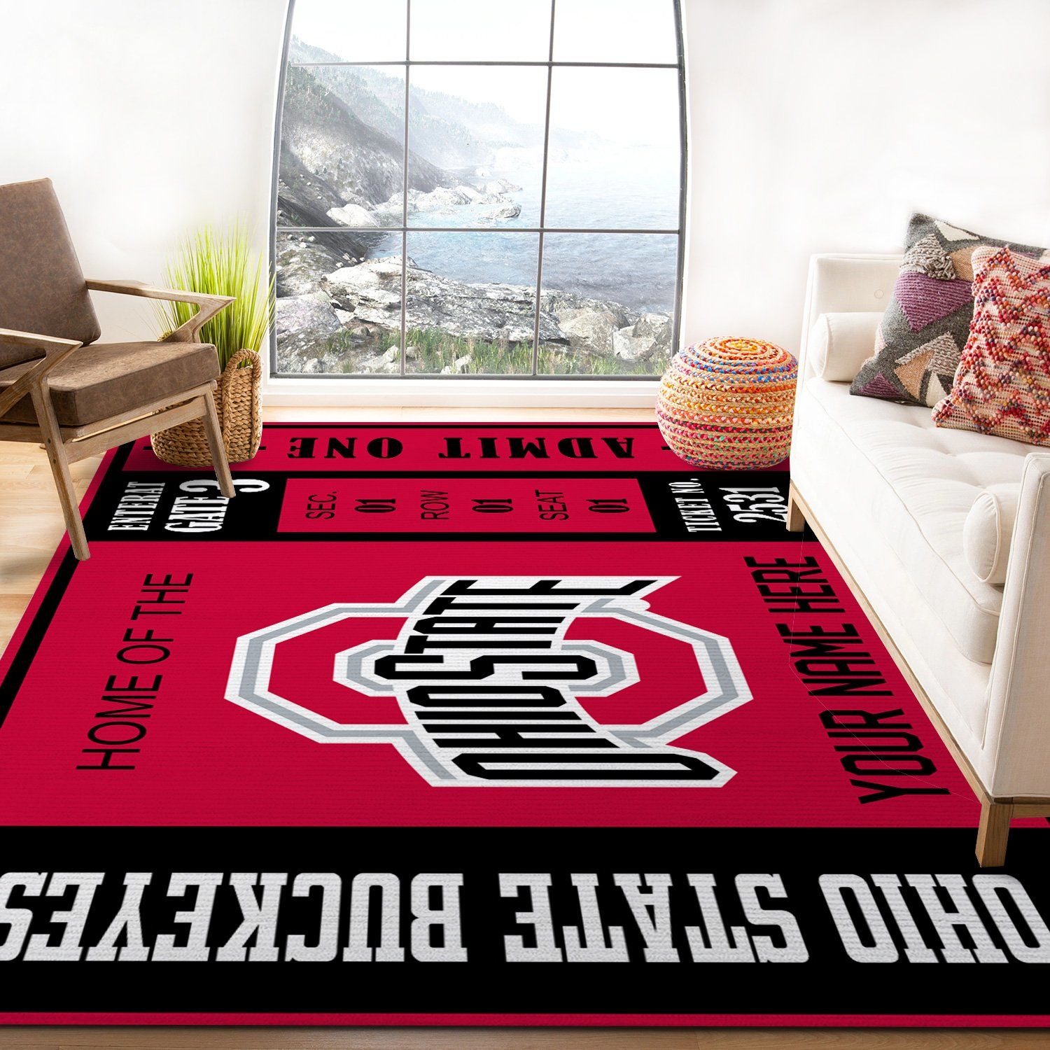 customizable ohio state buckeyes rug custom size and printing 0