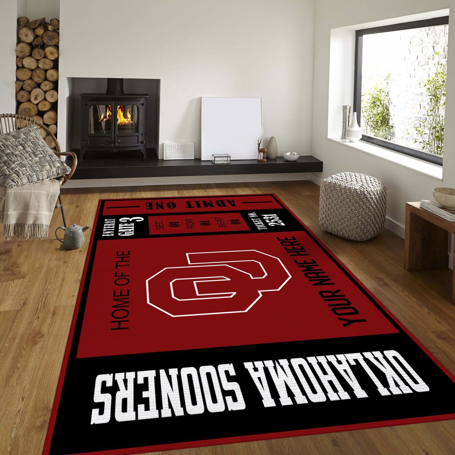 customizable oklahoma sooners rug custom size and printing 0