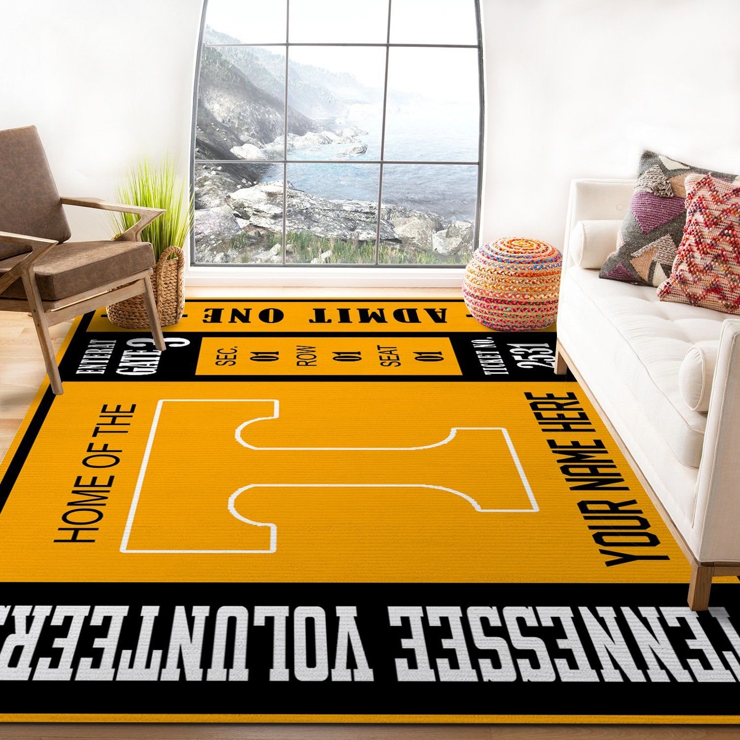 customizable tennessee volunteers rug custom size and printing 0