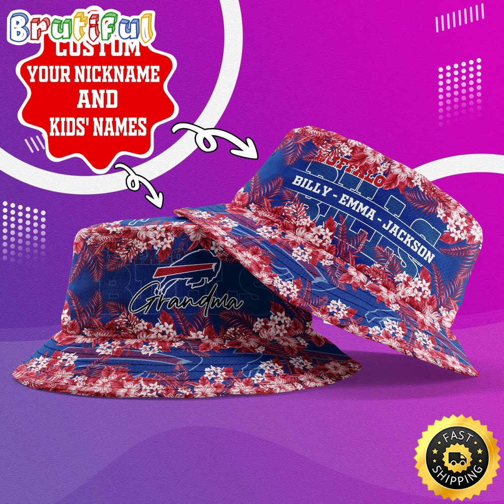 customized nfl buffalo bills bucket hat floral pattern hat for football fans oqtur