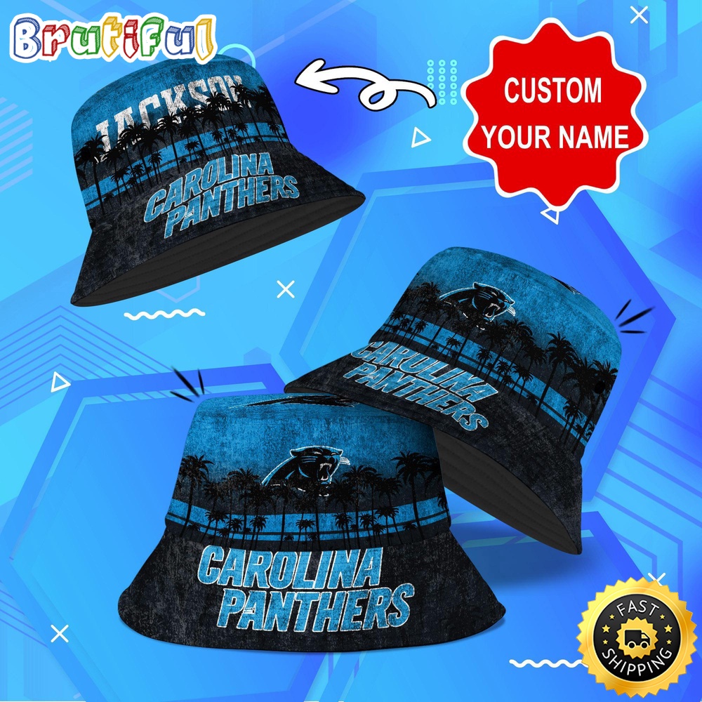 customized nfl carolina panthers bucket hat palm tree nfl bucket hat 6wqn4