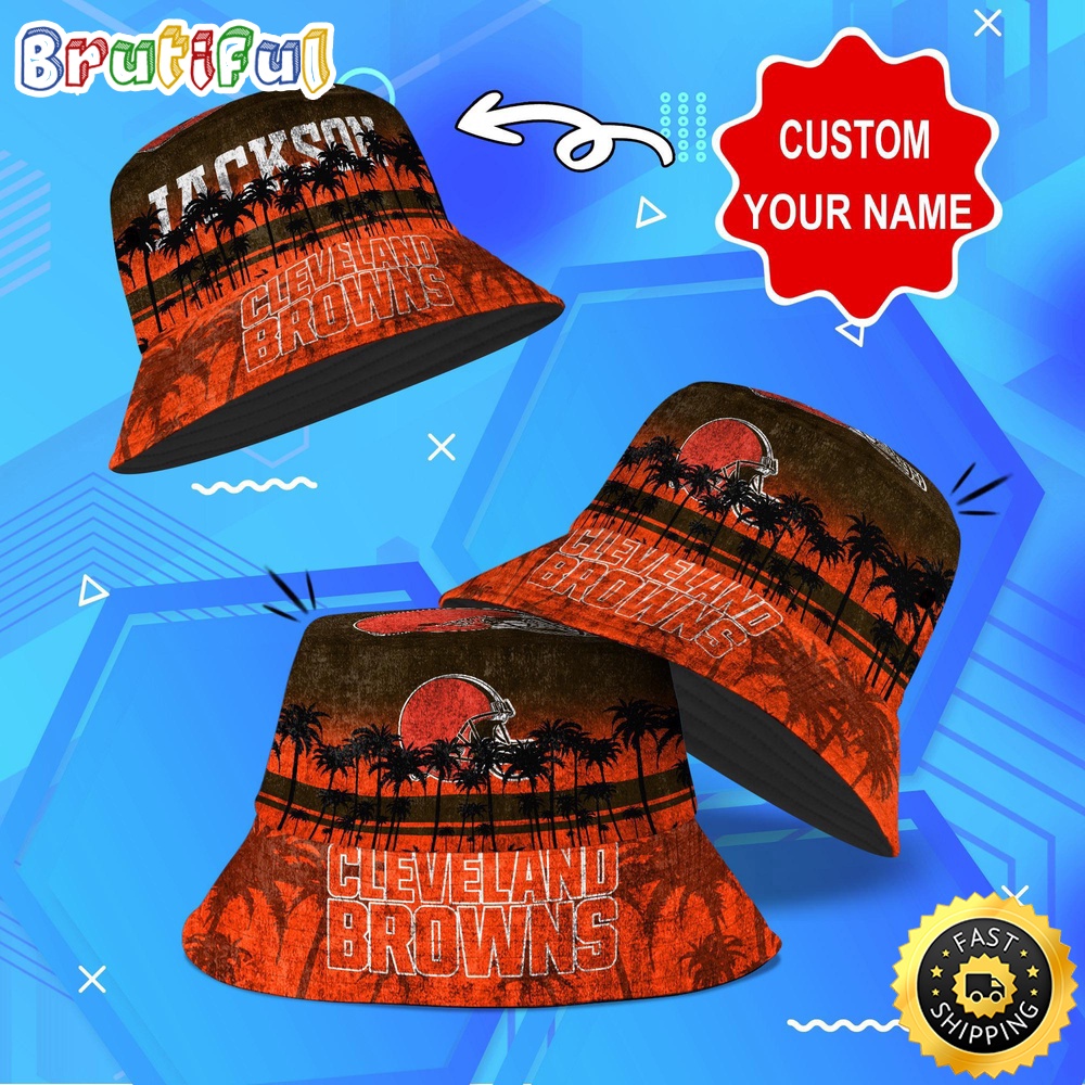 customized nfl cleveland browns bucket hat palm tree nfl bucket hat 19gzf