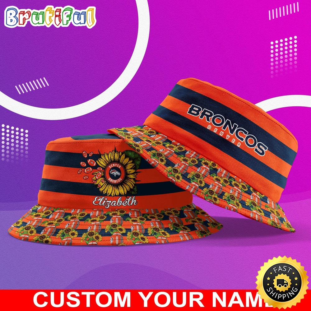 customized nfl denver broncos bucket hat sunflower nfl bucket hat n2i3p