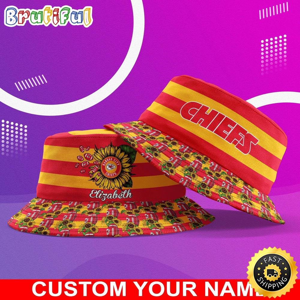 customized nfl kansas city chiefs bucket hat sunflower nfl bucket hat uj4me