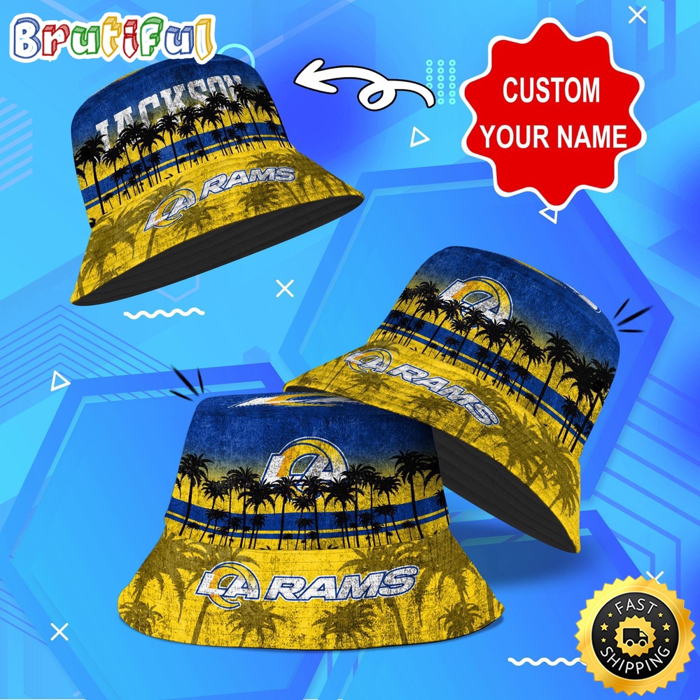 customized nfl los angeles rams bucket hat palm tree nfl bucket hat 69h7p