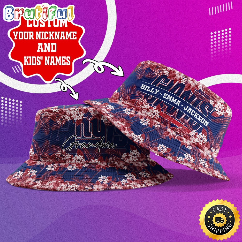 customized nfl new york giants bucket hat floral pattern hat for football fans vr3wy