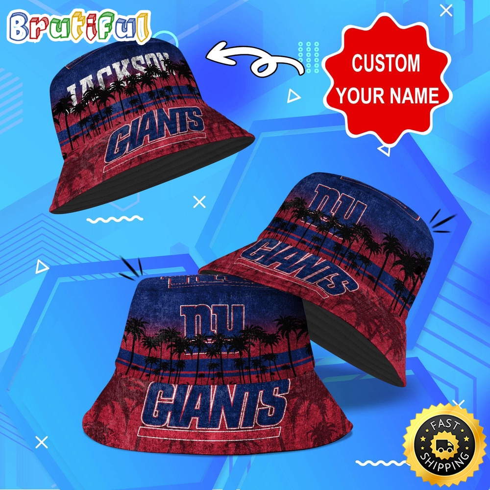 customized nfl new york giants bucket hat palm tree nfl bucket hat te09g