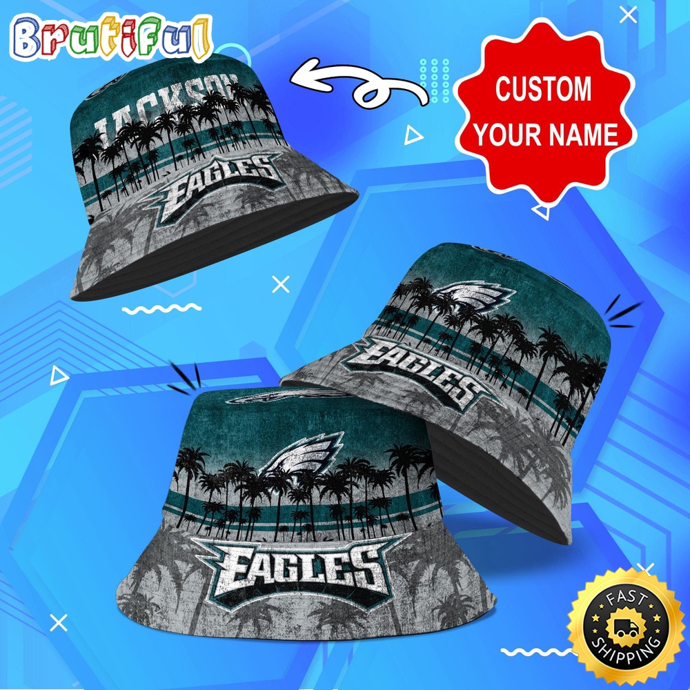 customized nfl philadelphia eagles bucket hat palm tree nfl bucket hat savef