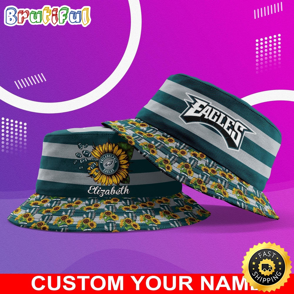 customized nfl philadelphia eagles bucket hat sunflower nfl bucket hat 9v6no