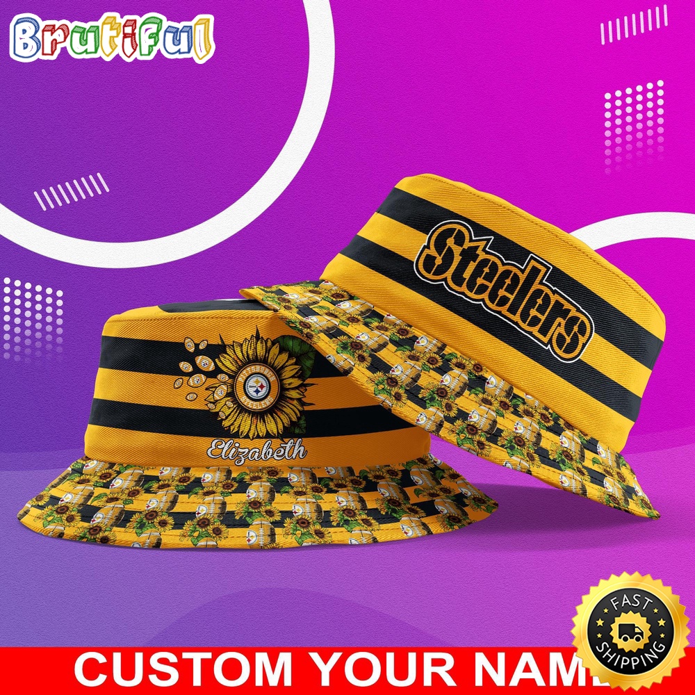 customized nfl pittsburgh steelers bucket hat sunflower nfl bucket hat hucug