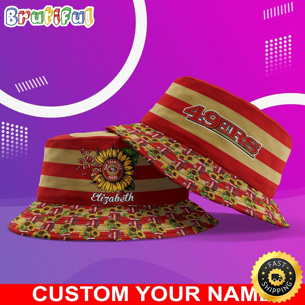 customized nfl san francisco 49ers bucket hat sunflower nfl bucket hat 4jevw