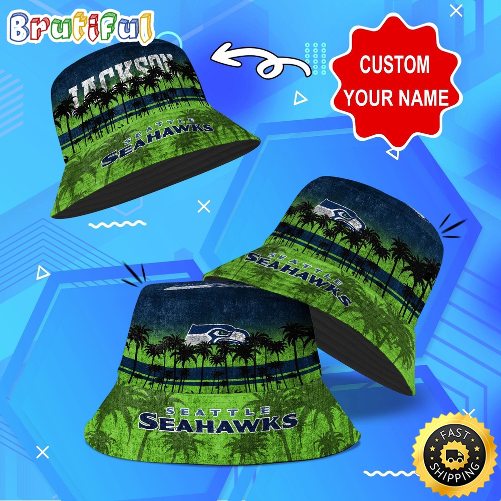 customized nfl seattle seahawks bucket hat palm tree nfl bucket hat 1pbz1