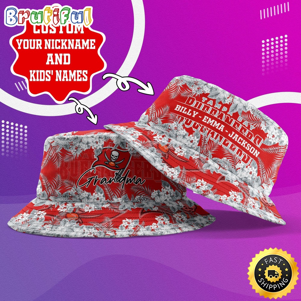 customized nfl tampa bay buccaneers bucket hat floral pattern hat for football fans 78b73