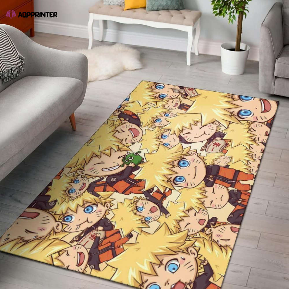 cute naruto chibi rug living room floor decor fan gifts