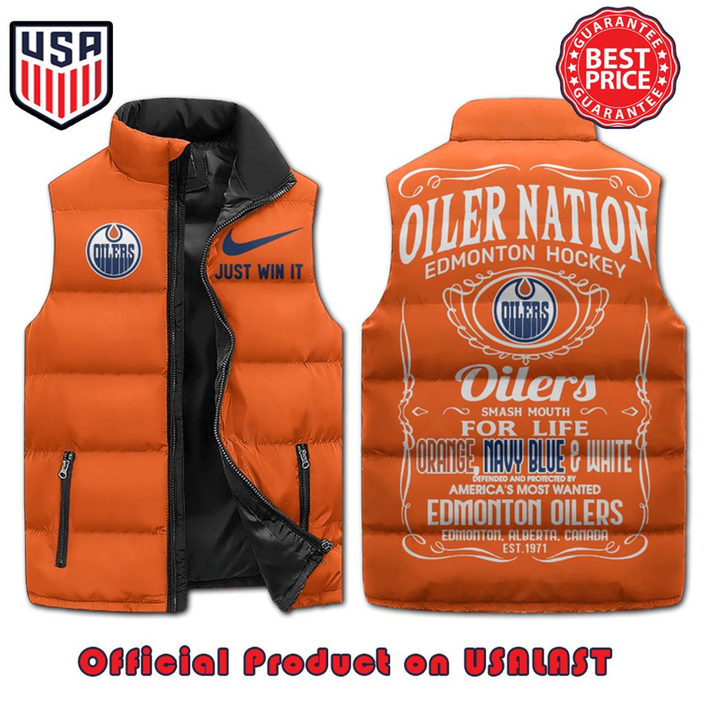 d4b1wCgQ edmonton oilers nation hockey just win it puffer sleeveless jacket 1 e2nbo