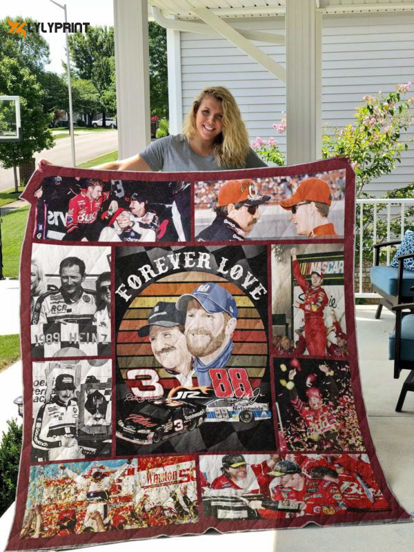 dale earnhardt quilt blanket for fans home decor gift 1