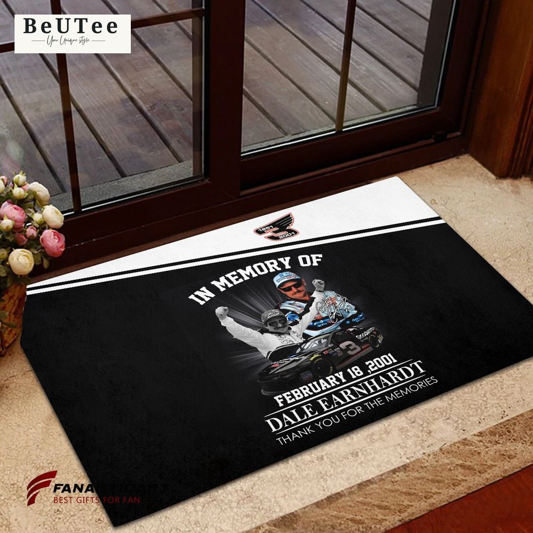 dale earnhardt rubber in memory black base doormat 1 KpwlP