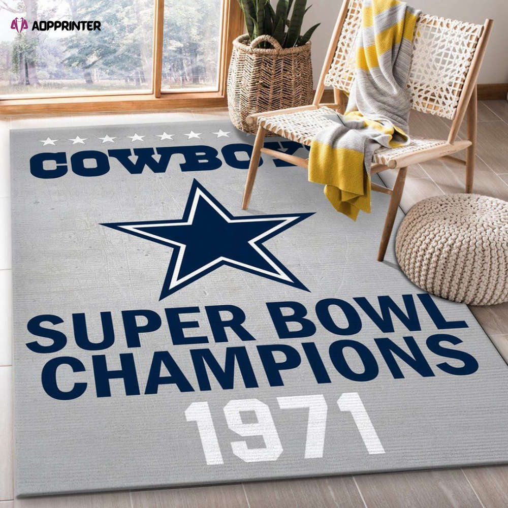 dallas cowboys 1971 rug living room floor decor fan gifts