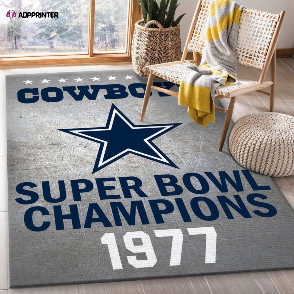 dallas cowboys 1977 rug living room floor decor fan gifts 3