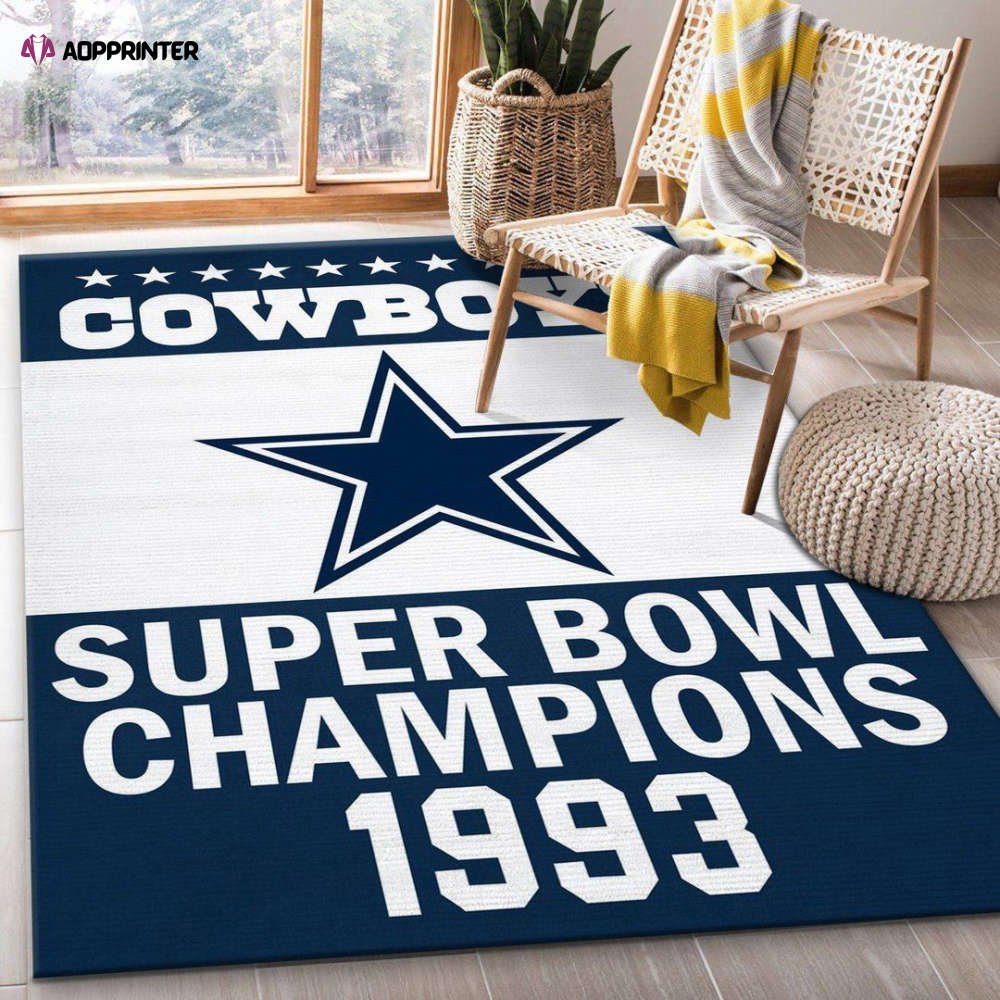 dallas cowboys 1993 rug living room floor decor fan gifts