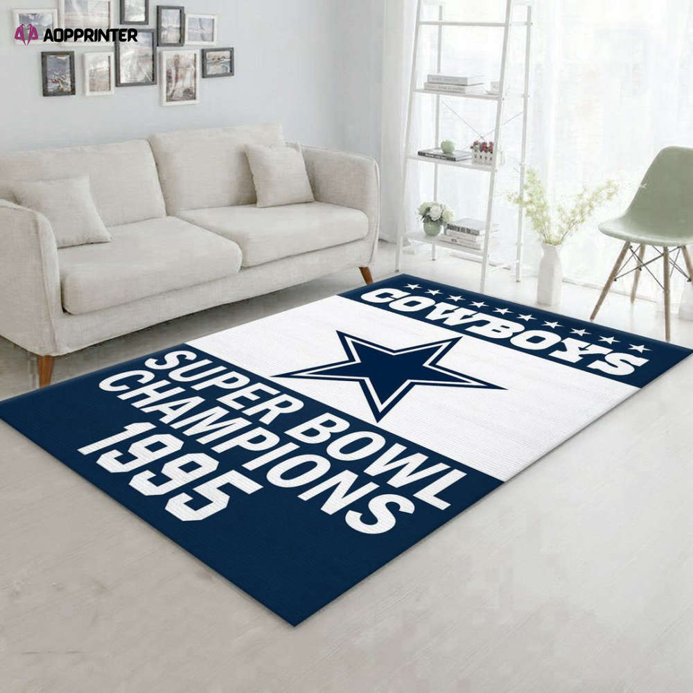 dallas cowboys 1995 rug living room floor decor fan gifts