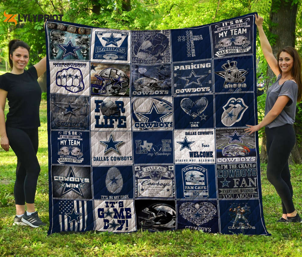 dallas cowboys 2 quilt blanket for fans home decor gift