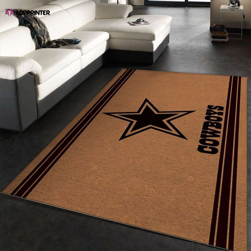 dallas cowboys brown rug living room floor decor fan gifts