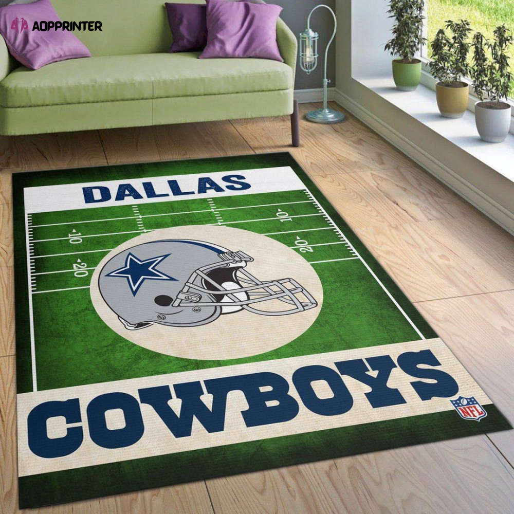 dallas cowboys end zone rug living room floor decor fan gifts 3