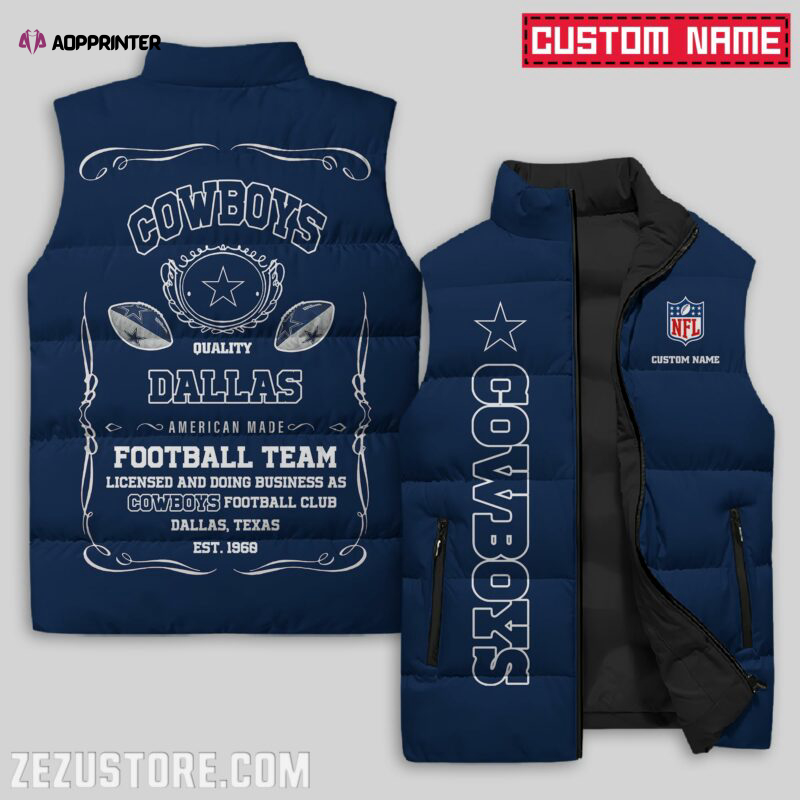 dallas cowboys nfl sleeveless puffer jacket custom for fans gifts 26