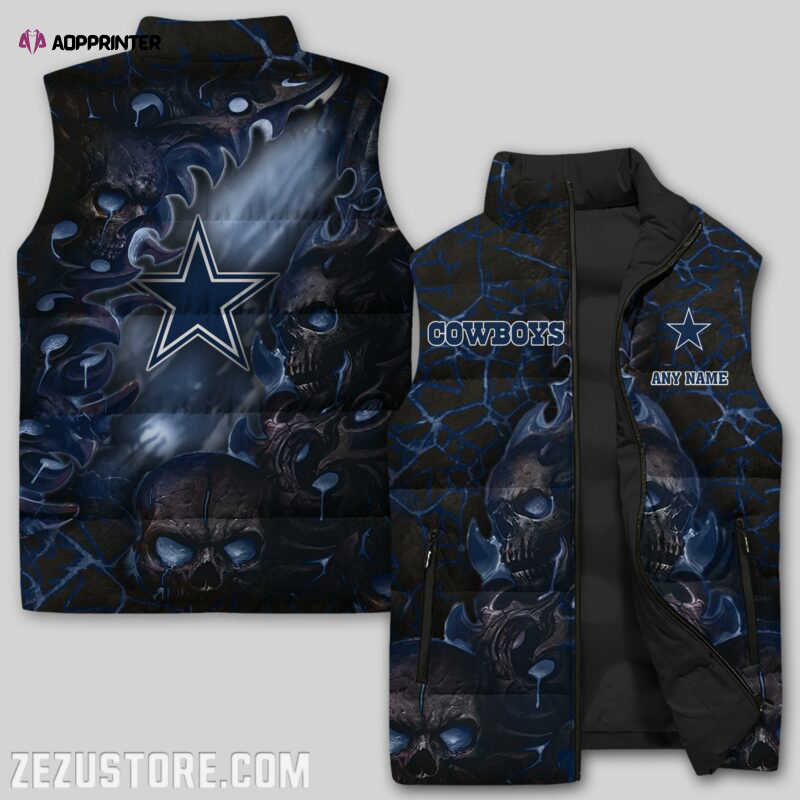 dallas cowboys nfl sleeveless puffer jacket custom for fans gifts 3