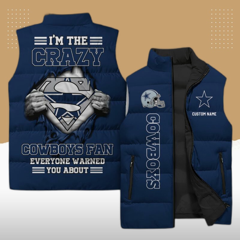 dallas cowboys nfl sleeveless puffer jacket custom for fans gifts Ib22M3