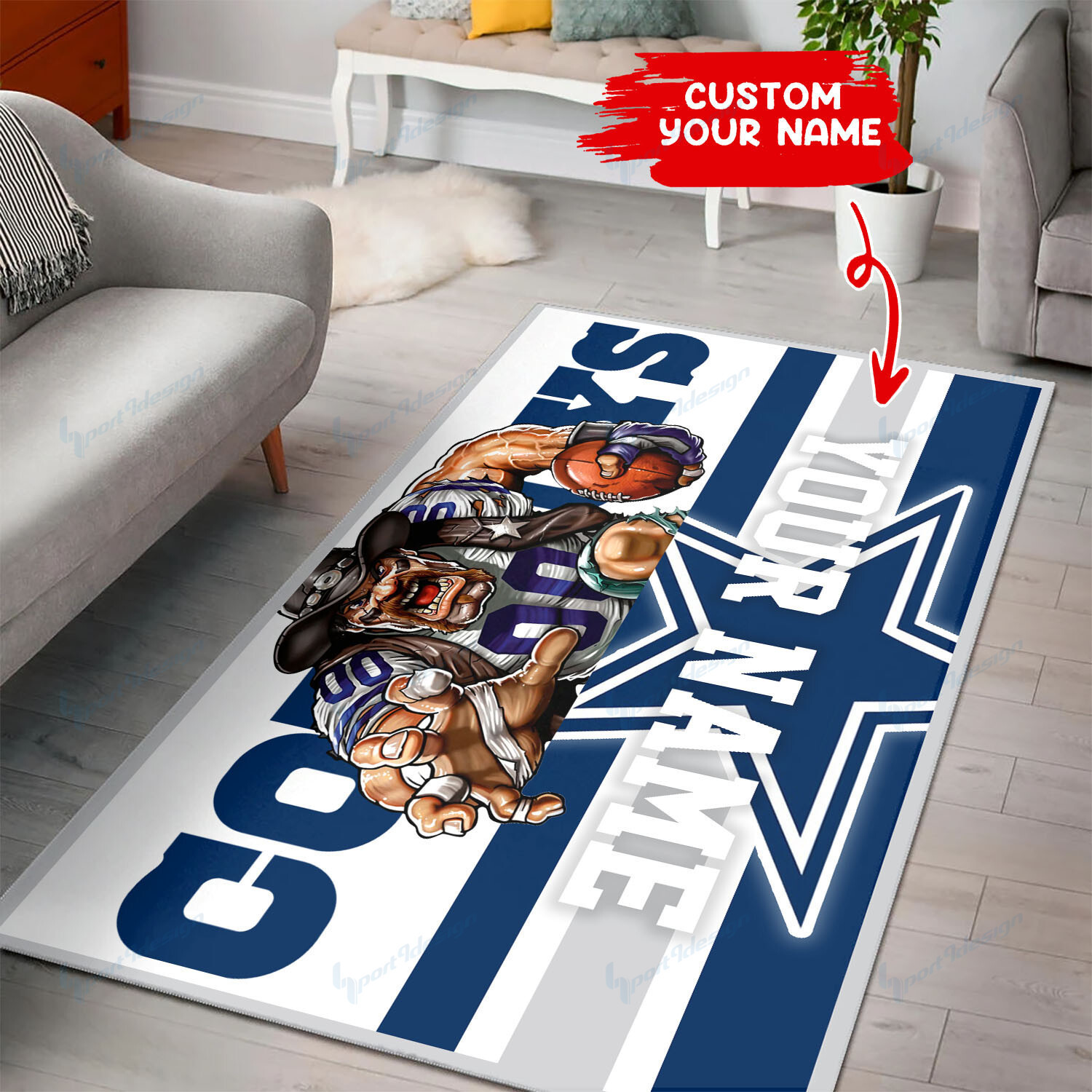 dallas cowboys personalized premium rectangle rug 10 qfvt1