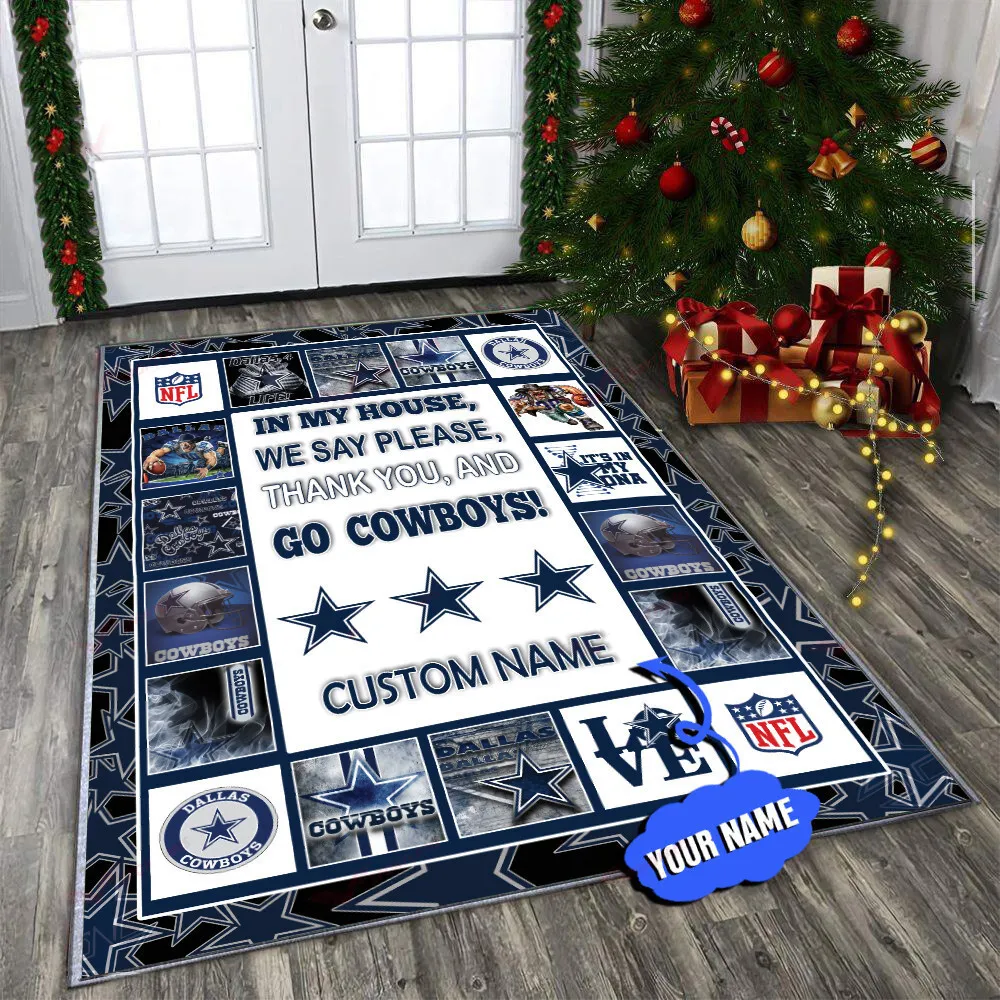 dallas cowboys personalized premium rectangle rug 24 4lwnd