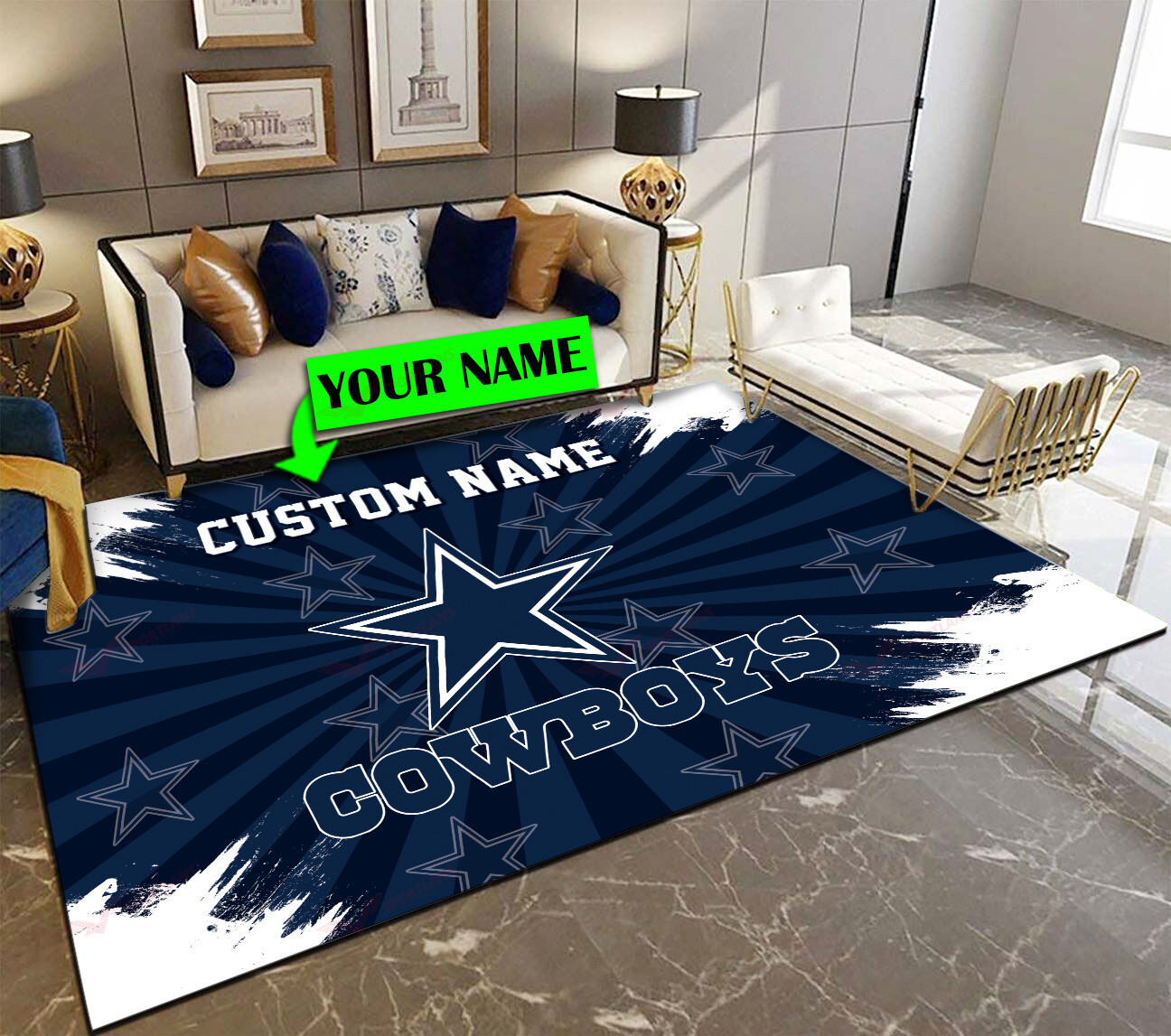 dallas cowboys personalized premium rectangle rug 49 tttzs